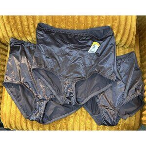 Vtf 3 Vassarette Undershaper Sexy Lingerie Granny Panties Grey 2x/3x Shiny 40001